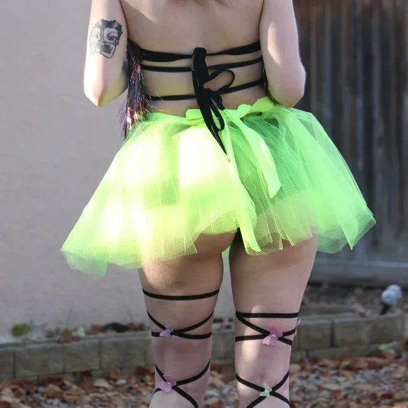 Neon Yellow Rave Tutu Hand Crafted - Picture 3 of 5